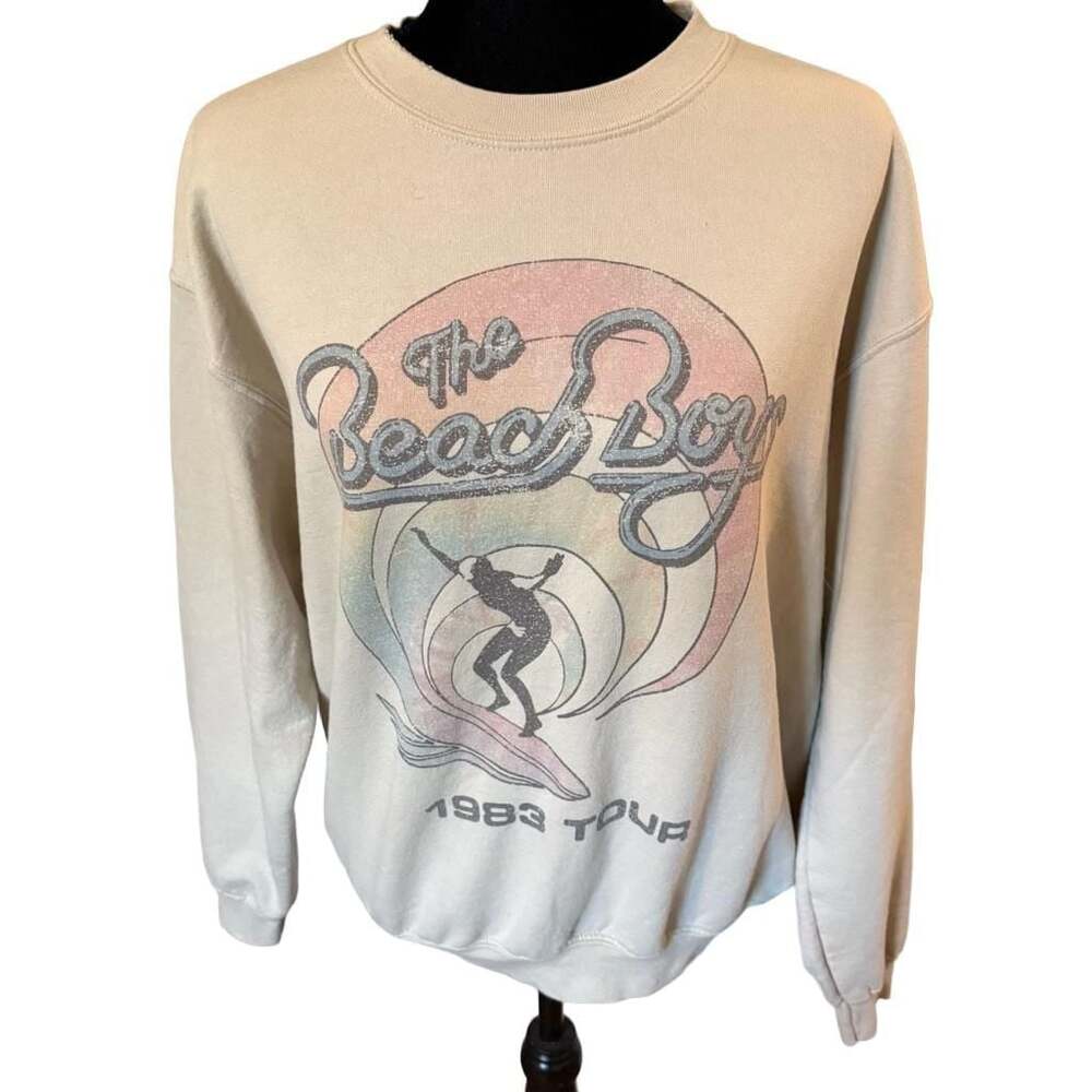 The Beach Boys 1983 Tour Graphic Sweatshirt Cream Size S